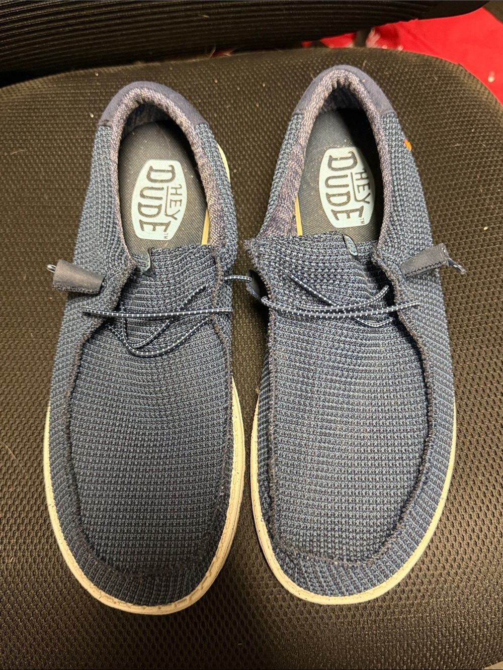 Hey Dude Navy Knit Slip-On Loafers